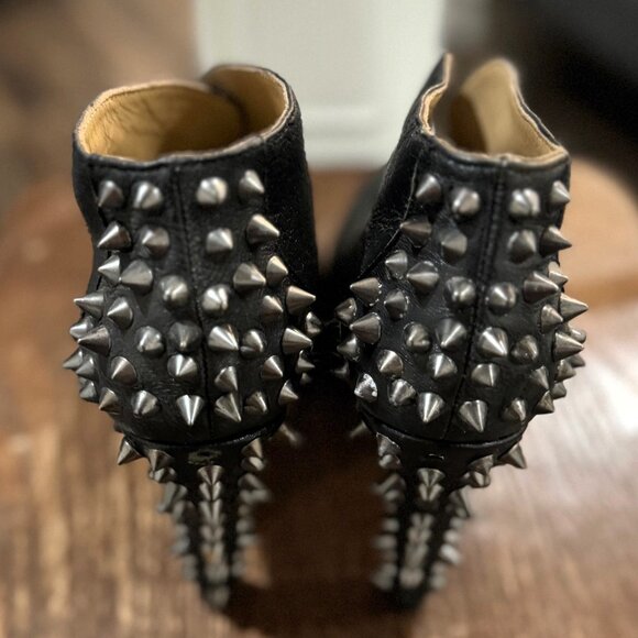 BCBGMAXAZRIA Spiky Studded Heel Boots, Black Size 6/36 - Picture 9 of 9